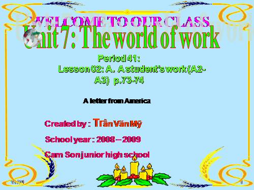 Unit 7. The world of work