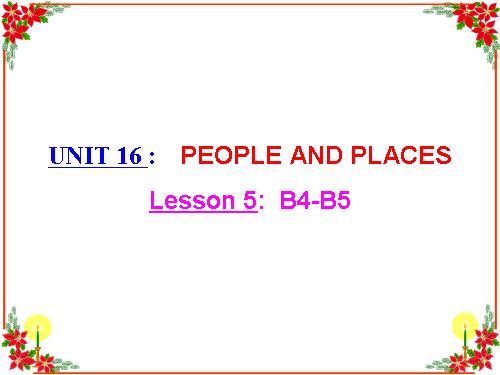 Unit 16. People and places