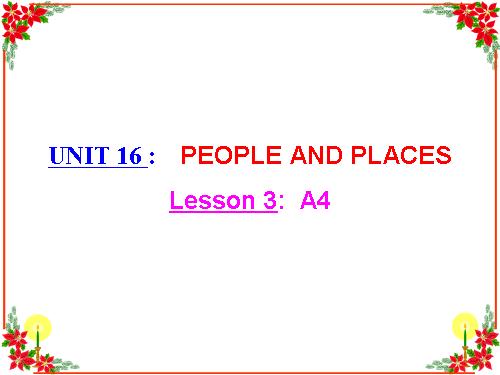 Unit 16. People and places