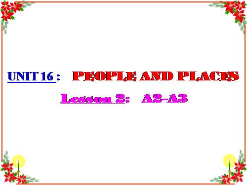 Unit 16. People and places