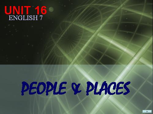 Unit 16. People and places