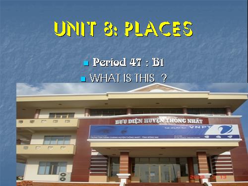 Unit 8. Places