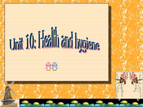 Unit 10. Health and hygiene