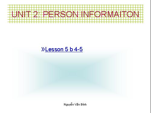 Unit 2. Personal information