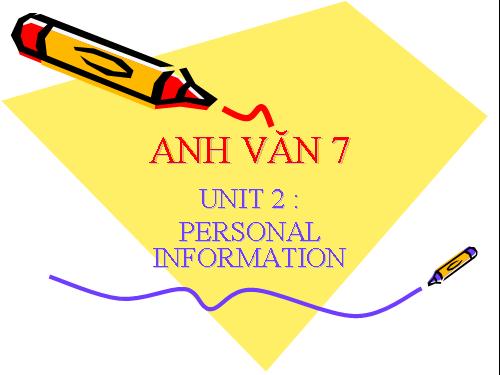 Unit 2. Personal information