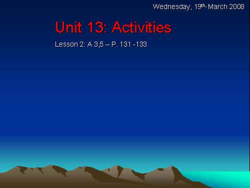 Unit 13. Activities