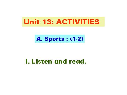 Unit 13. Activities