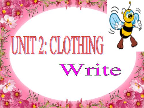 Unit 2. Clothing