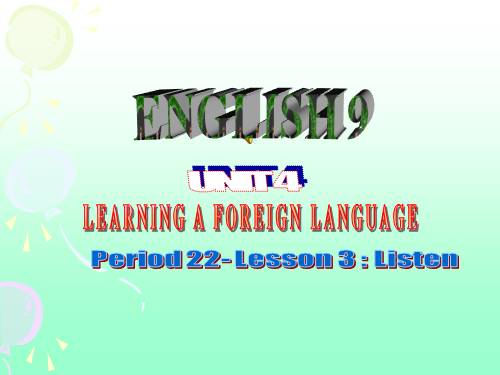 Unit 4. Learning a foreign language