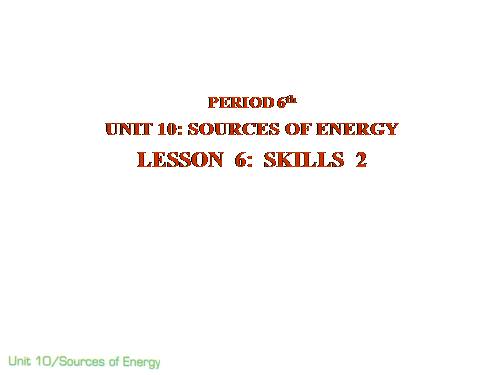 Unit 7. Saving energy