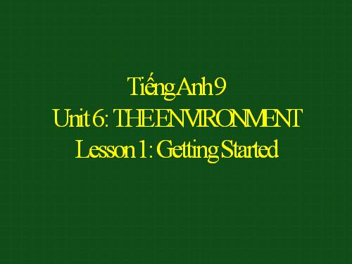 Unit 6. The environment