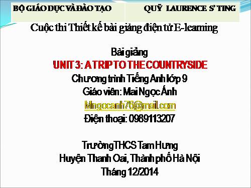 Unit 3. A trip to the countryside