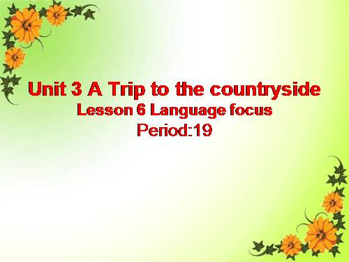 Unit 3. A trip to the countryside