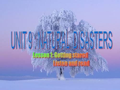 Unit 9. Natural disaters