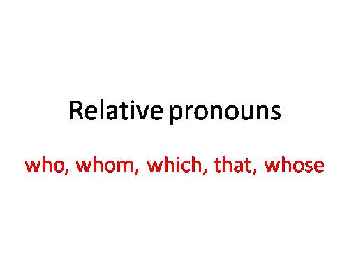 Relative pronouns