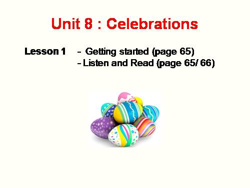 Unit 8. Celebrations