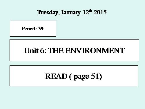 Unit 6. The environment