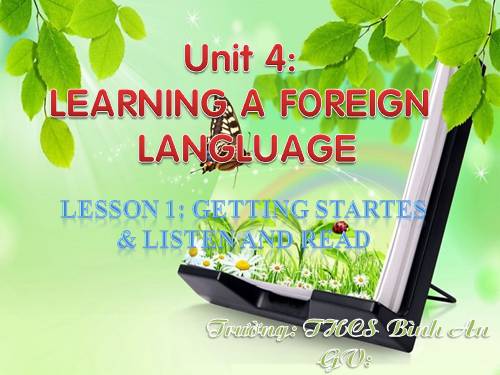 Unit 4. Learning a foreign language