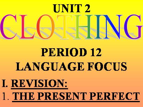 Unit 2. Clothing