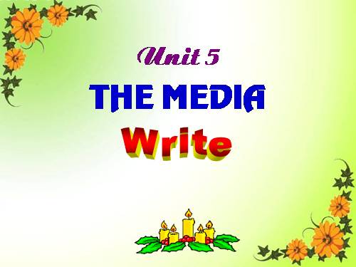 Unit 5. The media
