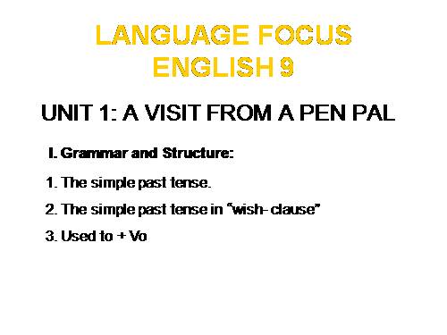 Unit 1. A visit from a pen pal