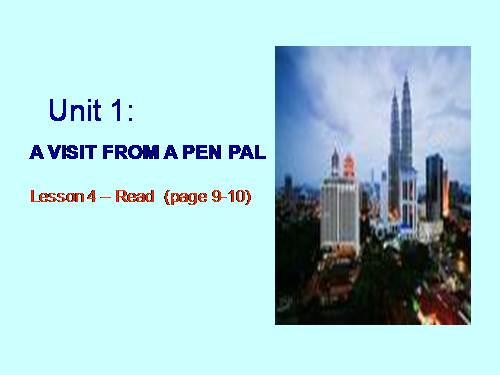 Unit 1. A visit from a pen pal