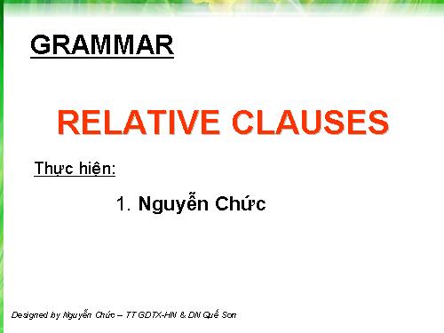 Relative Clauses