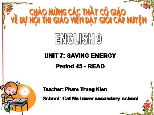 Unit 7. Saving energy