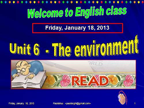 Unit 6. The environment