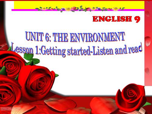 Unit 6. The environment