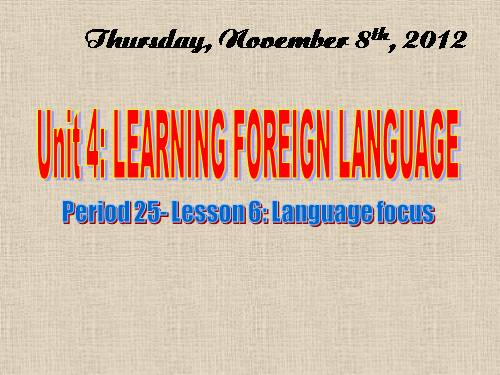 Unit 4. Learning a foreign language