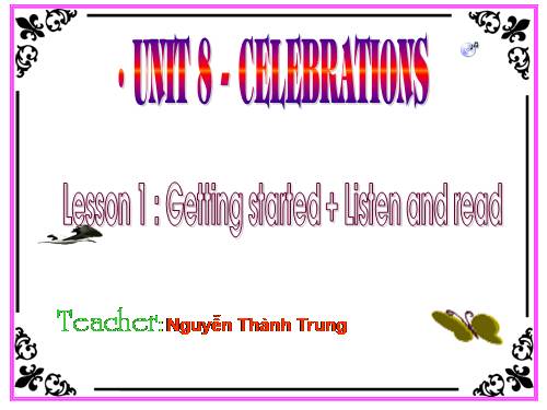 Unit 8. Celebrations