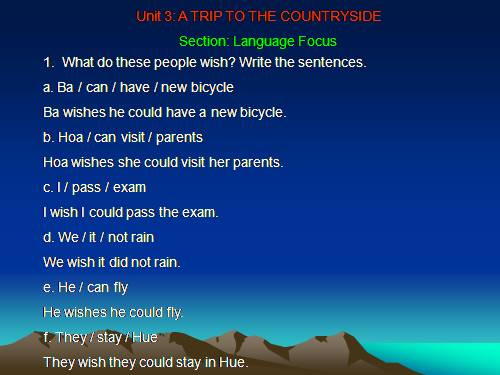 Unit 3. A trip to the countryside