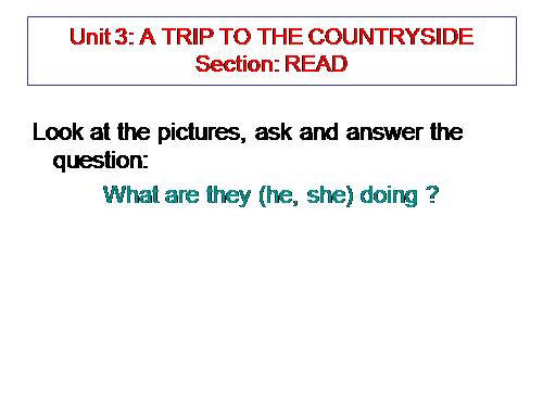 Unit 3. A trip to the countryside