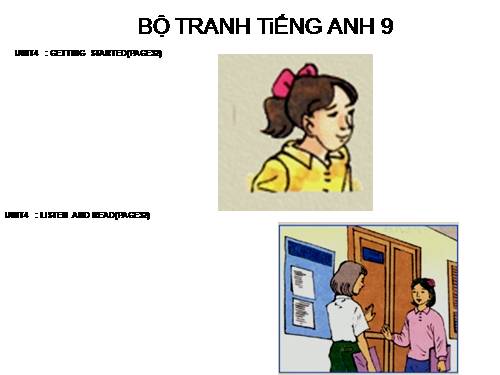 BỘ TRANH TiẾNG ANH9 - UNIT 4