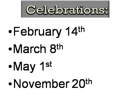 Unit 8. Celebrations