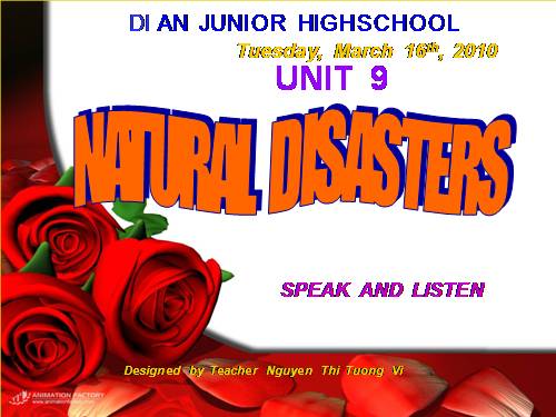 Unit 9. Natural disaters