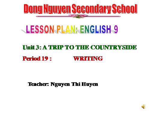Unit 3. A trip to the countryside