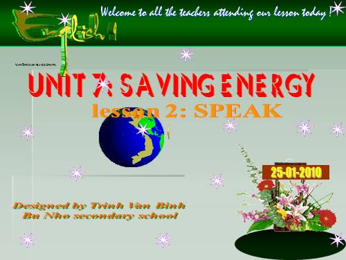 Unit 7. Saving energy