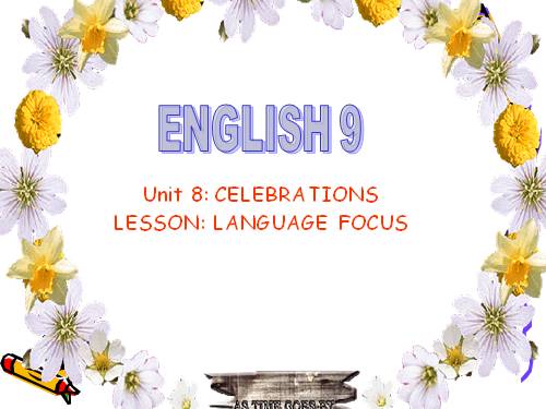 Unit 8. Celebrations