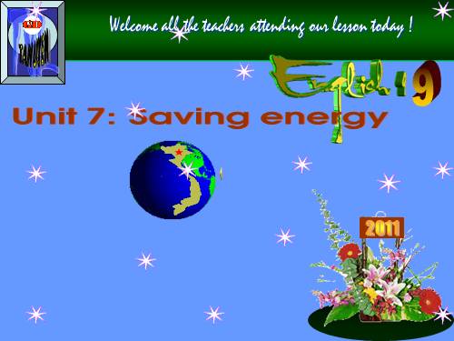 Unit 7. Saving energy