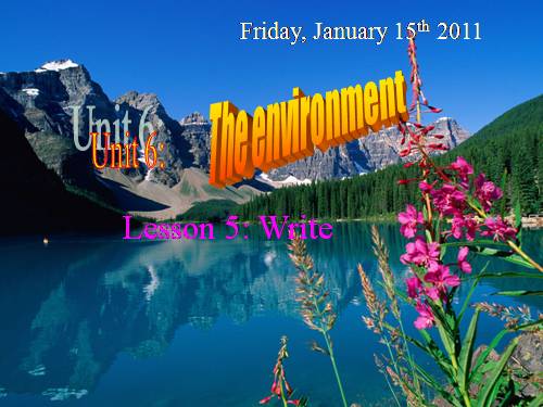 Unit 6. The environment