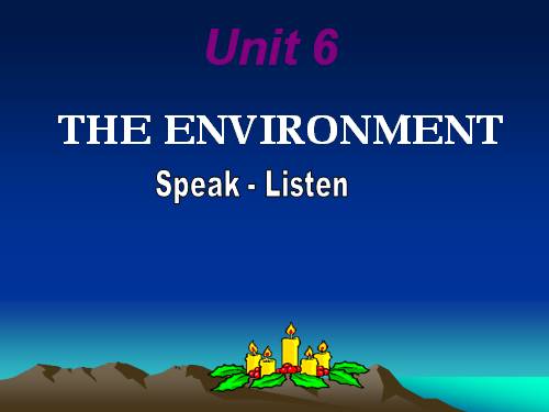 Unit 6. The environment