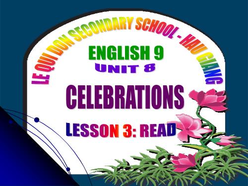 Unit 8. Celebrations