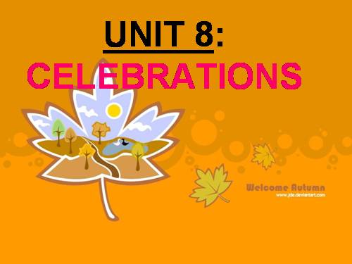 Unit 8. Celebrations