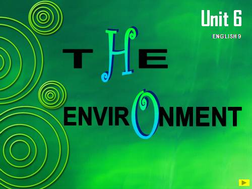 Unit 6. The environment