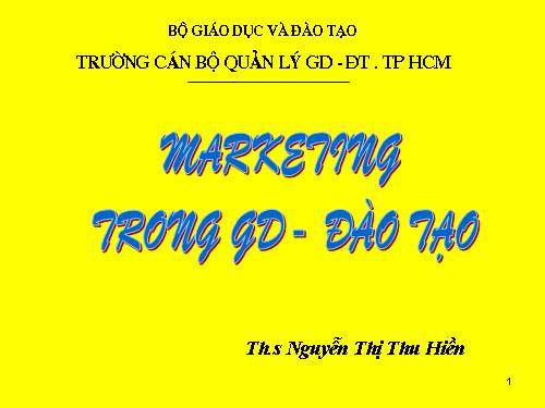 Marketing trong sư phạm( hot )