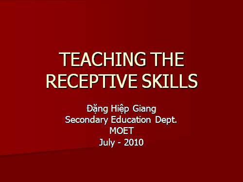 Teaching of receptive skills