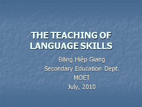 The teaching of skills