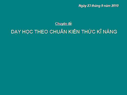 Chuẩn kiến thức kĩ năng môn Tiếng Anh